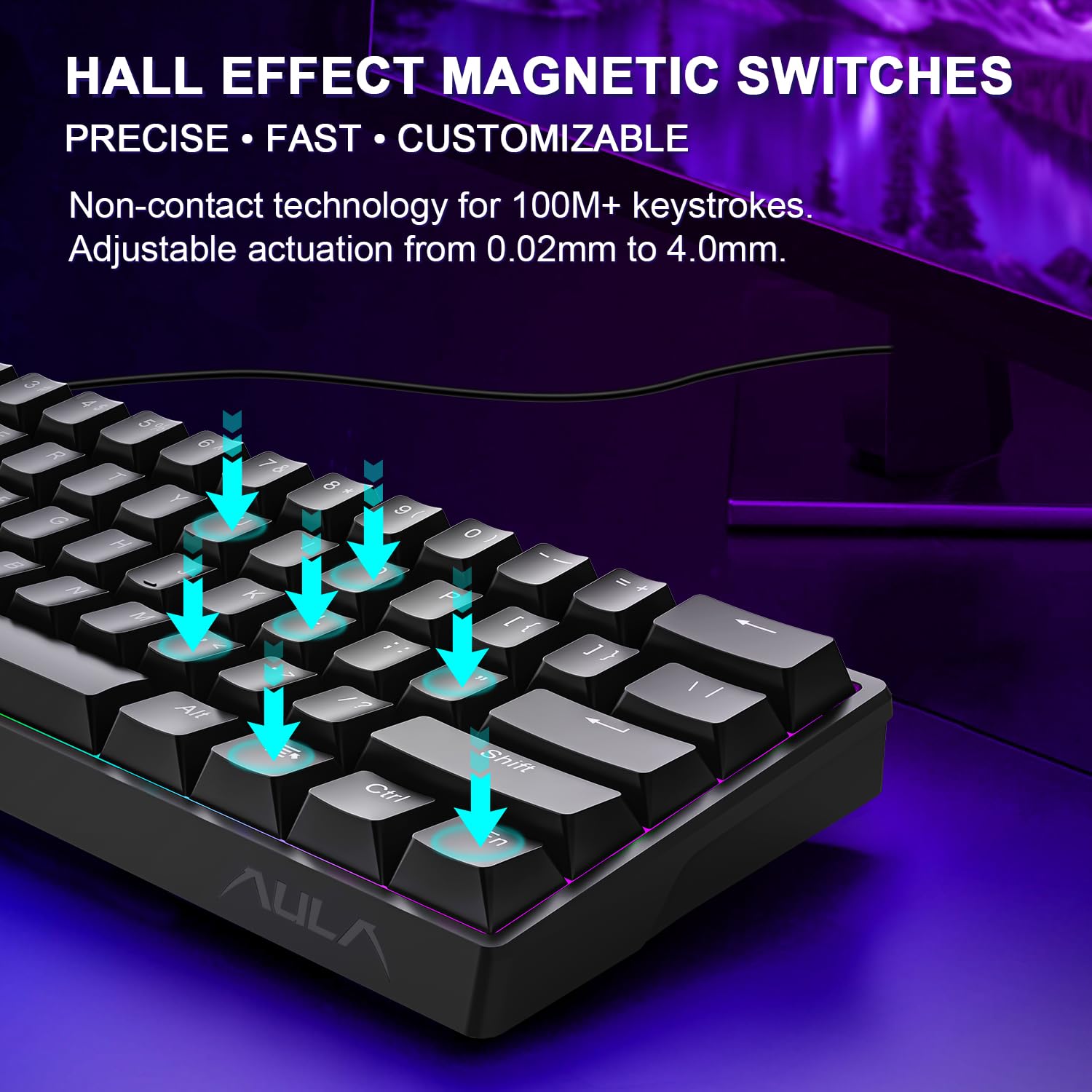 Amazon | Aula WIN60 HE 60% メカニカルキーボード 有線 ホール効果
